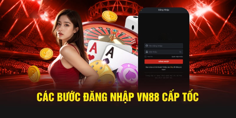 Giao diện đăng nhập trên website VN88 chính thống